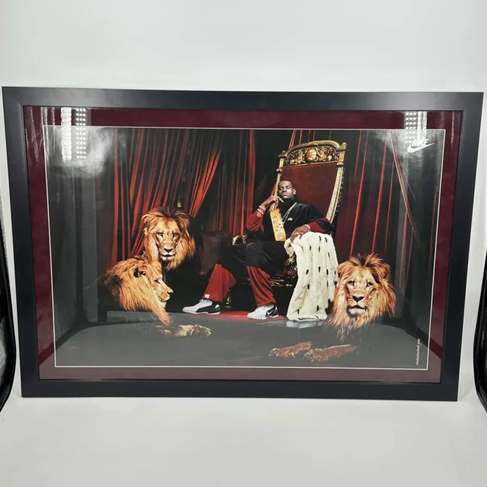Vintage 2004 Nike Lebron James Air Zoom 1 Sneaker Promo Artwork 43X30